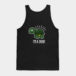 I'm a tank - funny turtle with army helmet (light) Tank Top